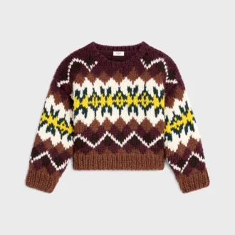 Jersey de cuello redondo en lana Fair Isle