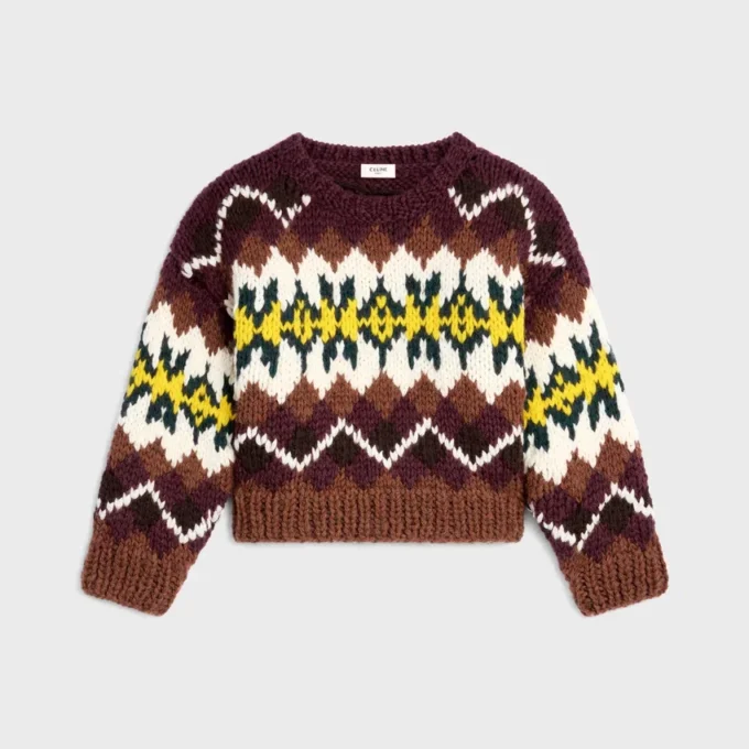 Jersey de cuello redondo en lana Fair Isle Jersey de cuello redondo en lana Fair Isle
