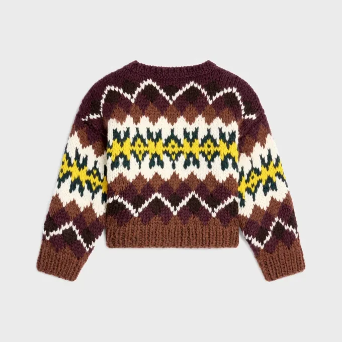 Jersey de cuello redondo en lana Fair Isle Jersey de cuello redondo en lana Fair Isle