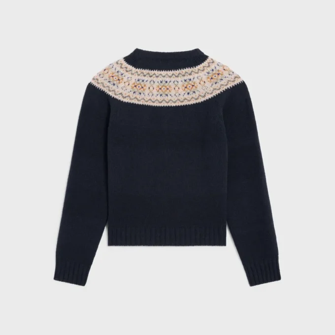 Jersey de cuello redondo en lana Fair Isle Triomphe Jersey de cuello redondo en lana Fair Isle Triomphe