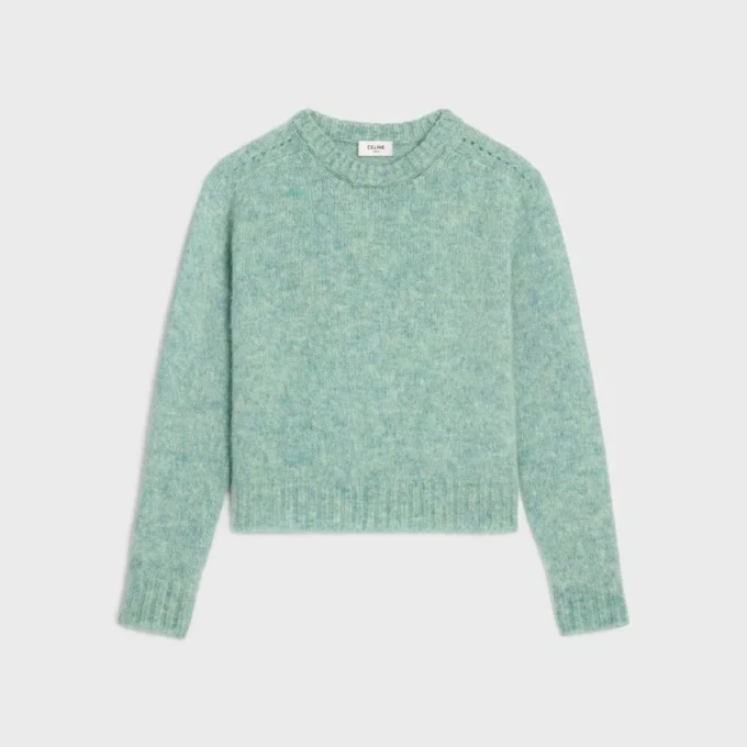 Jersey de cuello redondo en lana Shetland Jersey de cuello redondo en lana Shetland