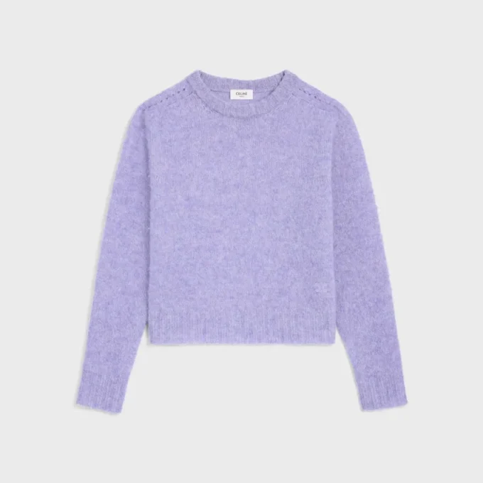 Jersey de cuello redondo en lana Shetland Jersey de cuello redondo en lana Shetland