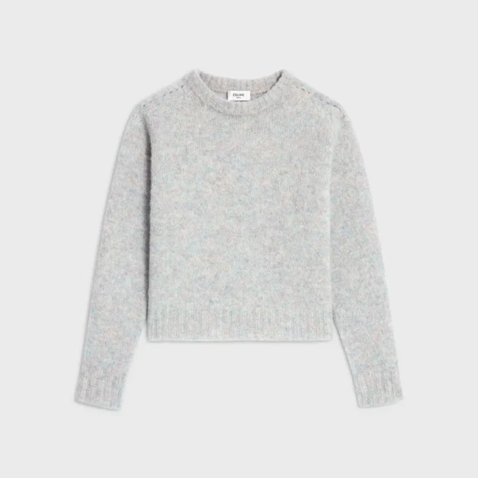Jersey de cuello redondo en lana Shetland Jersey de cuello redondo en lana Shetland
