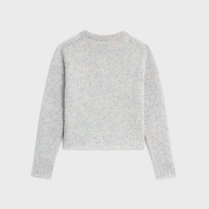Jersey de cuello redondo en lana Shetland Jersey de cuello redondo en lana Shetland