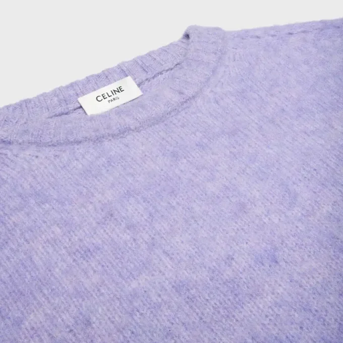 Jersey de cuello redondo en lana Shetland Jersey de cuello redondo en lana Shetland