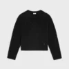 Jersey de cuello redondo en mohair cepillado Jersey de cuello redondo en mohair cepillado