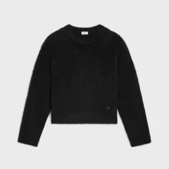 Jersey de cuello redondo en mohair cepillado