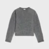 Jersey de cuello redondo en mohair cepillado Jersey de cuello redondo en mohair cepillado