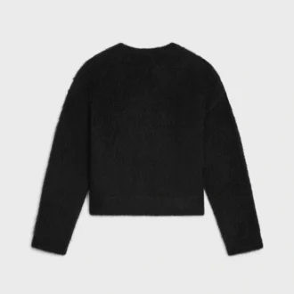 Jersey de cuello redondo en mohair cepillado