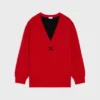 Jersey oversize con cuello en V de cachemira Jersey oversize con cuello en V de cachemira
