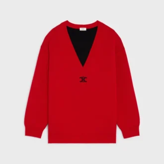 Jersey oversize con cuello en V de cachemira