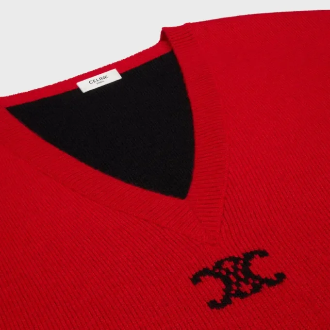 Jersey oversize con cuello en V de cachemira Jersey oversize con cuello en V de cachemira