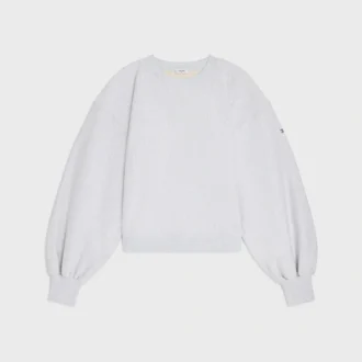 Jersey oversize de cuello redondo en felpa de algodón