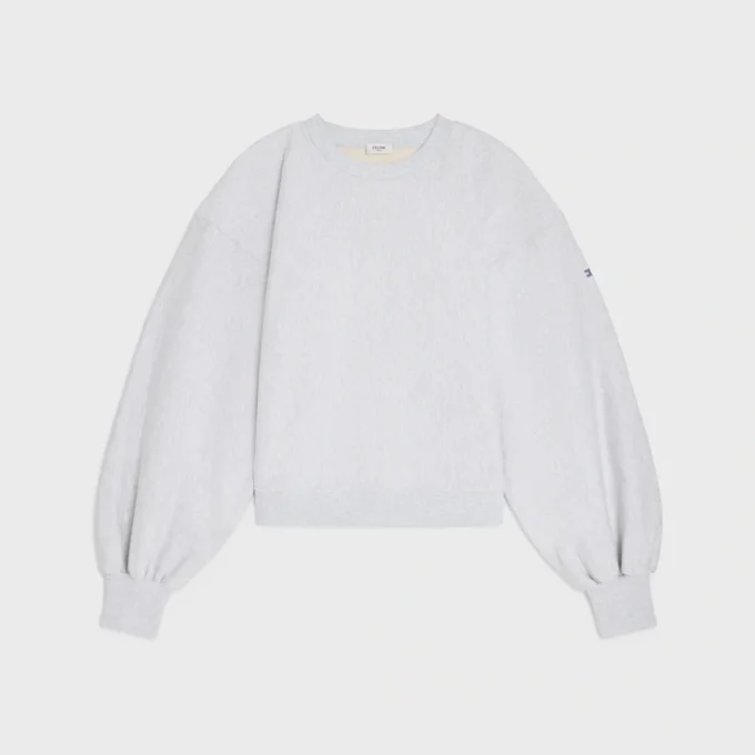 Jersey oversize de cuello redondo en felpa de algodón
