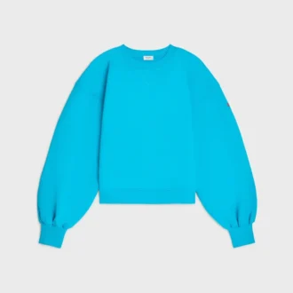 Jersey oversize de cuello redondo en felpa de algodón