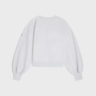 Jersey oversize de cuello redondo en felpa de algodón