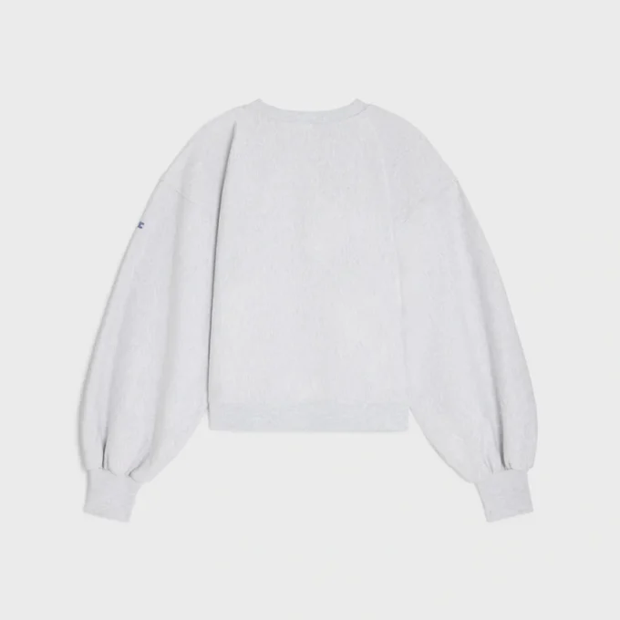 Jersey oversize de cuello redondo en felpa de algodón