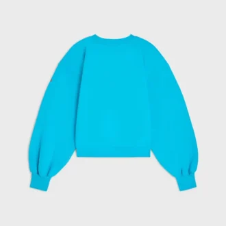 Jersey oversize de cuello redondo en felpa de algodón