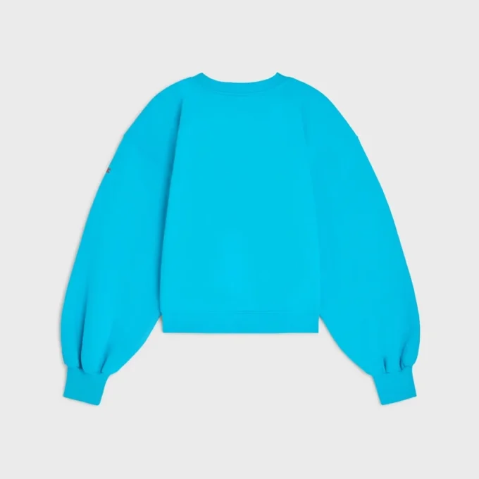 Jersey oversize de cuello redondo en felpa de algodón