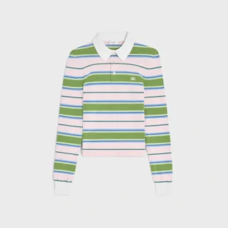 Jersey polo de algodón a rayas