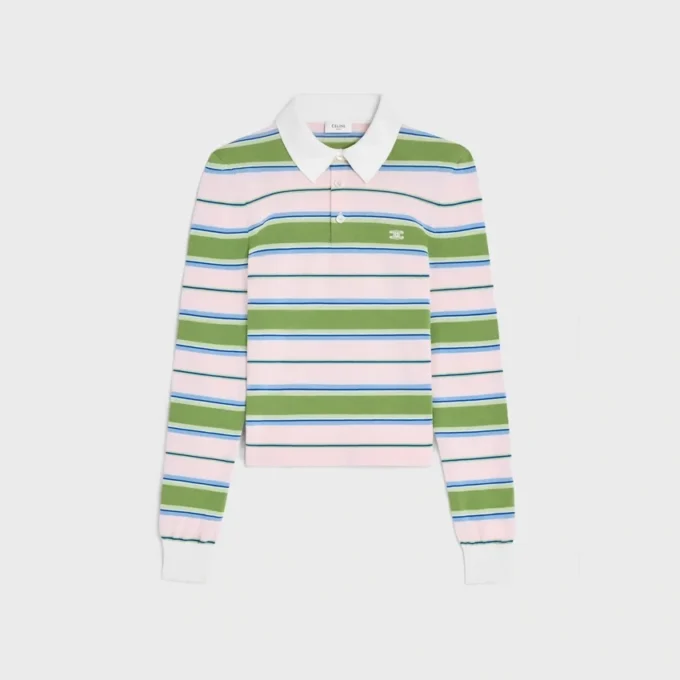 Jersey polo de algodón a rayas Jersey polo de algodón a rayas