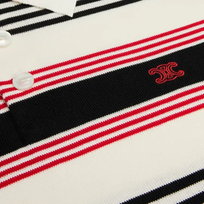 Jersey polo de algodón a rayas Jersey polo de algodón a rayas