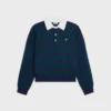 Jersey polo de lana a rayas Jersey polo de lana a rayas
