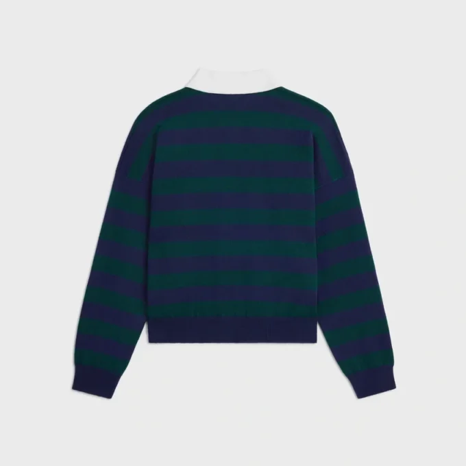 Jersey polo de lana a rayas Jersey polo de lana a rayas