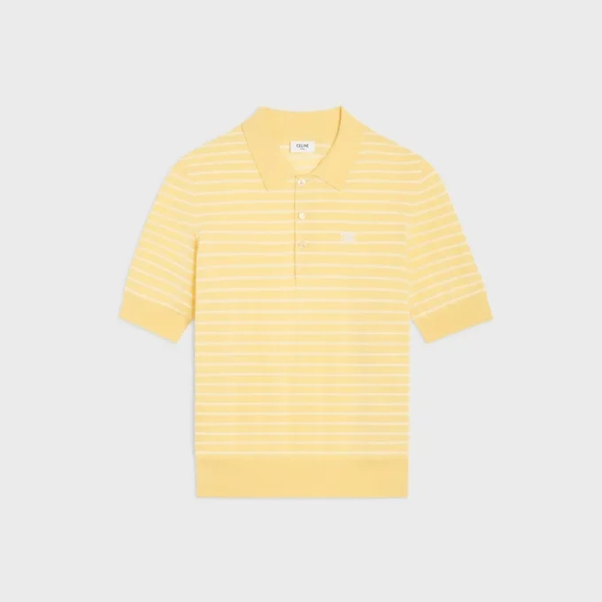Jersey polo de manga corta en algodón fino Jersey polo de manga corta en algodón fino