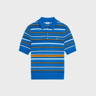 Jersey polo de manga corta en algodón fino Jersey polo de manga corta en algodón fino