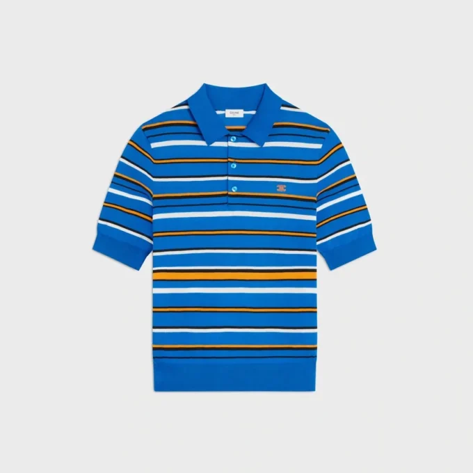 Jersey polo de manga corta en algodón fino Jersey polo de manga corta en algodón fino