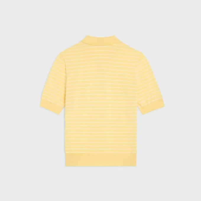 Jersey polo de manga corta en algodón fino Jersey polo de manga corta en algodón fino