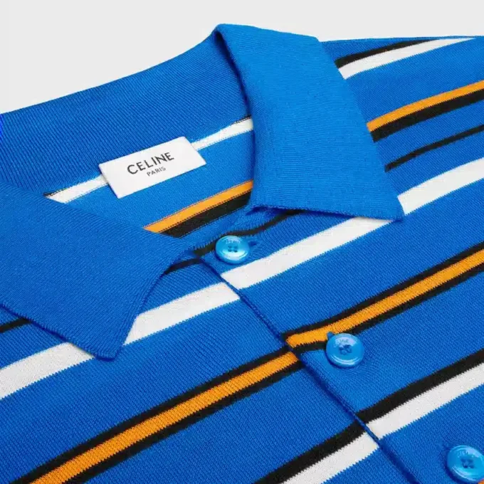Jersey polo de manga corta en algodón fino Jersey polo de manga corta en algodón fino