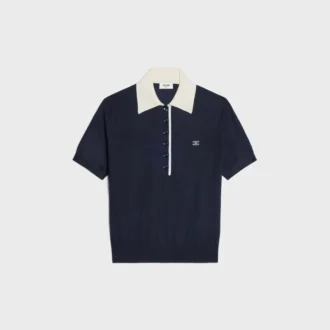 Jersey polo de seda y cachemira fina