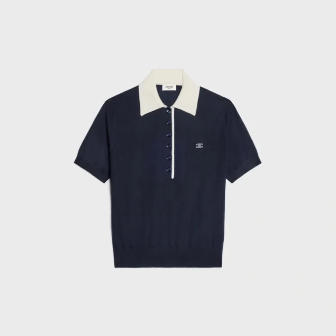 Jersey polo de seda y cachemira fina Jersey polo de seda y cachemira fina