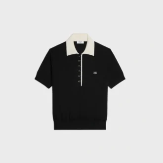 Jersey polo de seda y cachemira fina