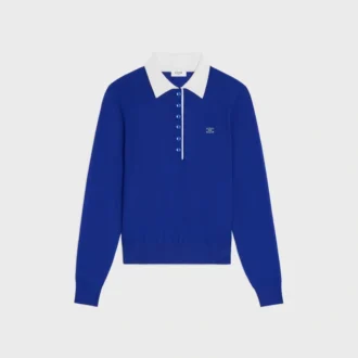 Jersey polo de seda y cachemira fina