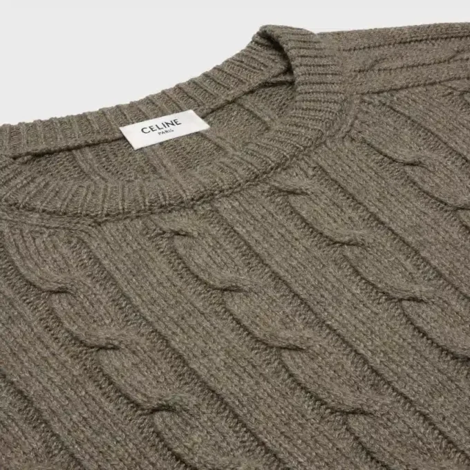 Jersey Triomphe de cachemira con punto trenzado Jersey Triomphe de cachemira con punto trenzado