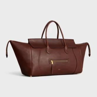 Luggage grande de piel de cordero flexible y brillante