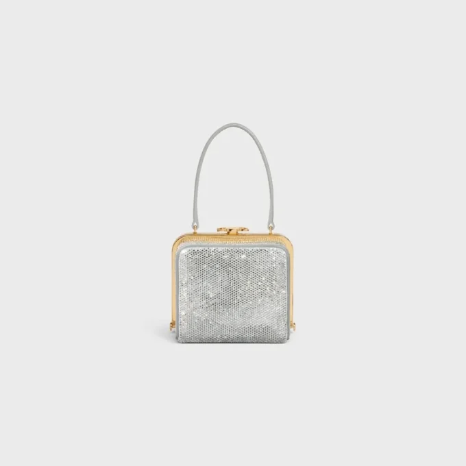 Minaudière CELINE Lana en piel de becerro ante con strass Minaudière CELINE Lana en piel de becerro ante con strass