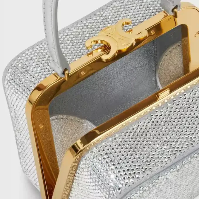 Minaudière CELINE Lana en piel de becerro ante con strass Minaudière CELINE Lana en piel de becerro ante con strass