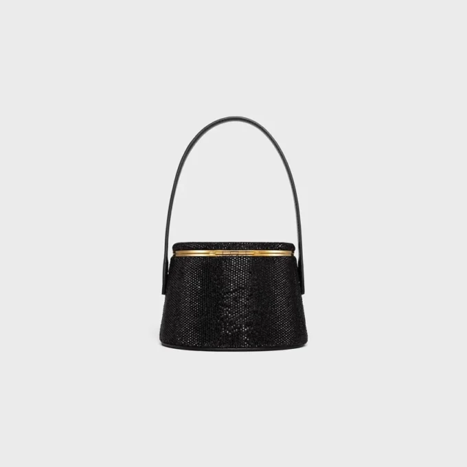 Minaudière CELINE Nina en piel de becerro ante con strass Minaudière CELINE Nina en piel de becerro ante con strass