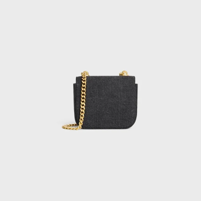 Mini Chain Claude en denim y piel de becerro Mini Chain Claude en denim y piel de becerro