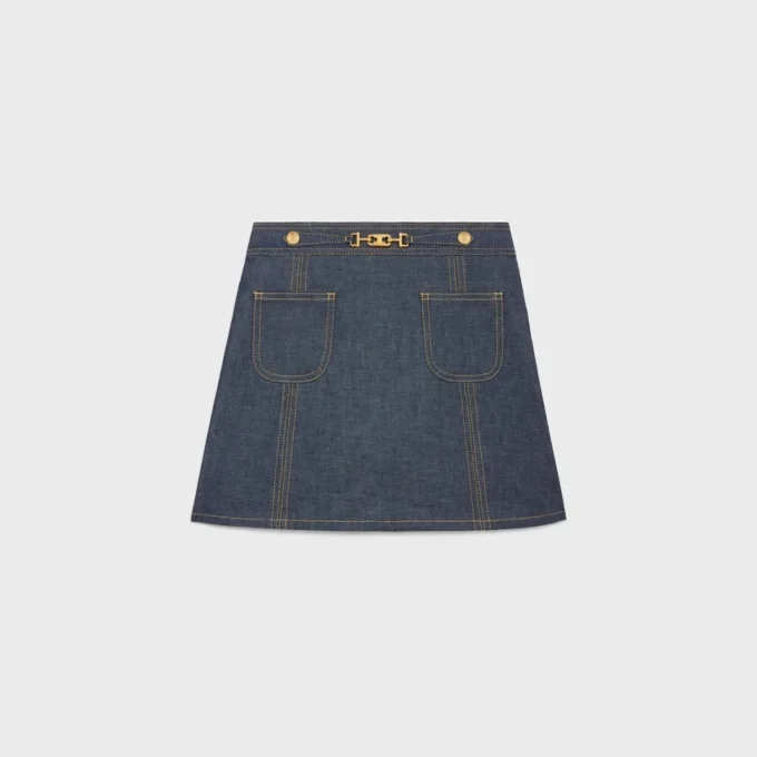 Minifalda Trapeze en denim Raw Wash Minifalda Trapeze en denim Raw Wash