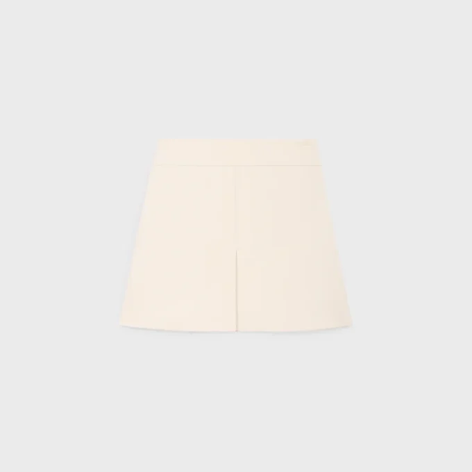 Minifalda Trapeze en gabardina de lana y seda Minifalda Trapeze en gabardina de lana y seda