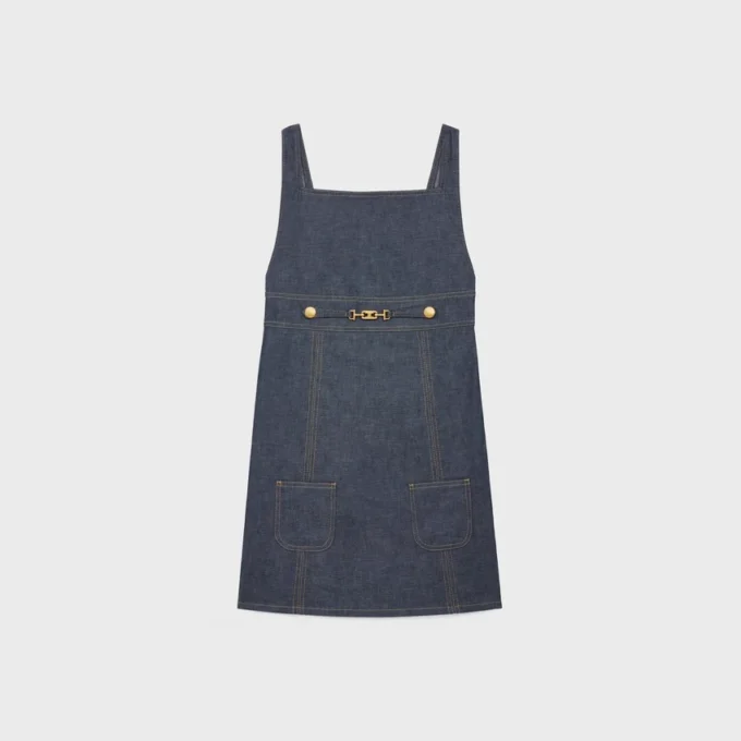 Minivestido imperio en denim Raw Wash Minivestido imperio en denim Raw Wash