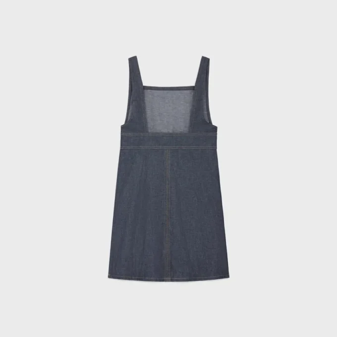 Minivestido imperio en denim Raw Wash Minivestido imperio en denim Raw Wash