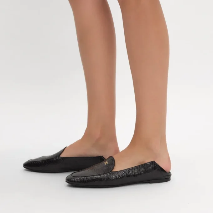 Mocasines Aura en piel de cordero con estampado de cocodrilo Mocasines Aura en piel de cordero con estampado de cocodrilo