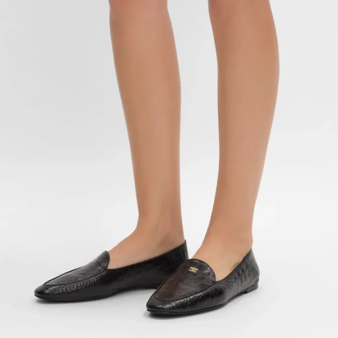 Mocasines Aura en piel de cordero con estampado de cocodrilo Mocasines Aura en piel de cordero con estampado de cocodrilo