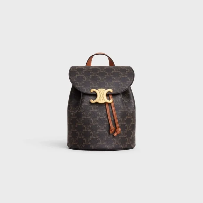 Mochila CELINE Bonnie en Triomphe Canvas y piel de becerro Mochila CELINE Bonnie en Triomphe Canvas y piel de becerro